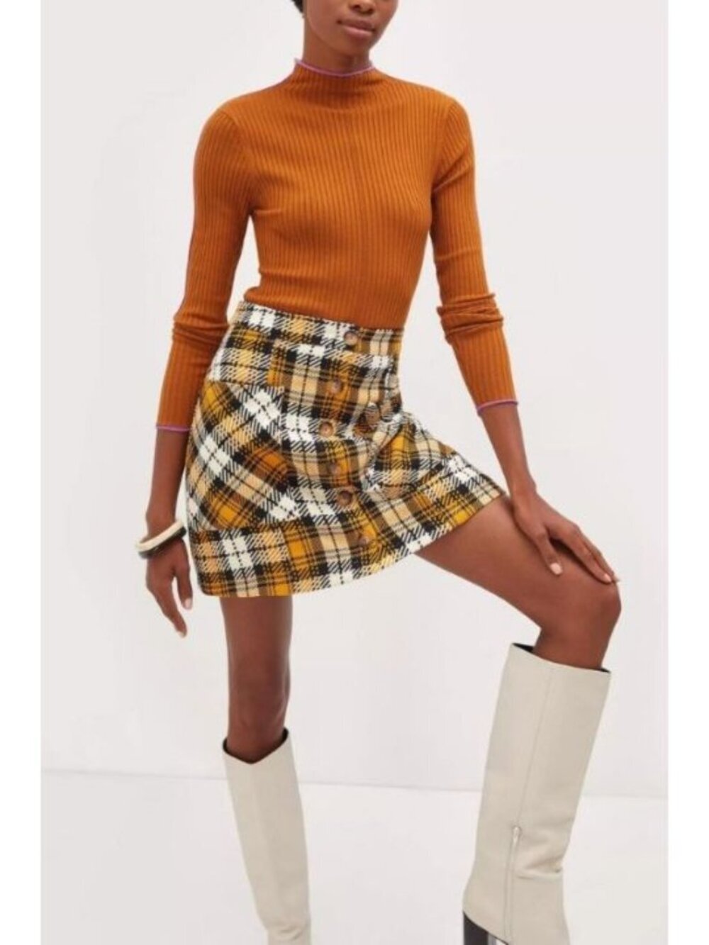 Maeve by Anthropologie Plaid Mini Skirt